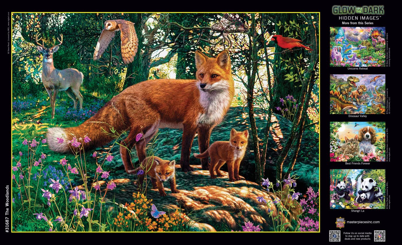 MasterPieces 500-Piece Glow-in-the-Dark Jigsaw Puzzle — The Woodlands, 15x21