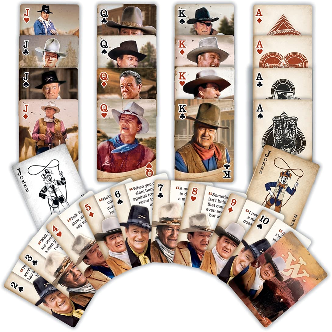 MasterPieces John Wayne Playing Cards – Officially Licensed Family Card Deck for Adults, Kids & Family