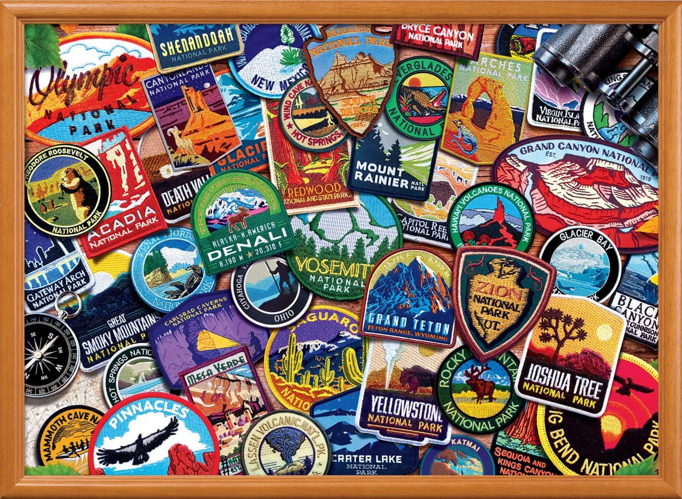 MasterPieces 1000-Piece Jigsaw Puzzle: National Parks Patches – 19.25 x 26.75 in