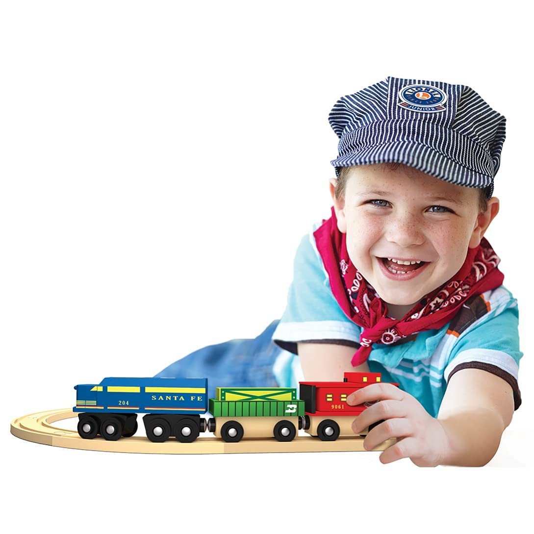 MasterPieces Lionel Santa Fe Cargo Train Set - 3-Piece Wood Train Set (Officially Licensed)