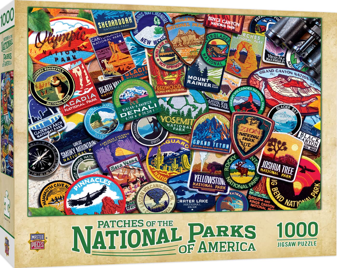 MasterPieces 1000-Piece Jigsaw Puzzle: National Parks Patches – 19.25 x 26.75 in