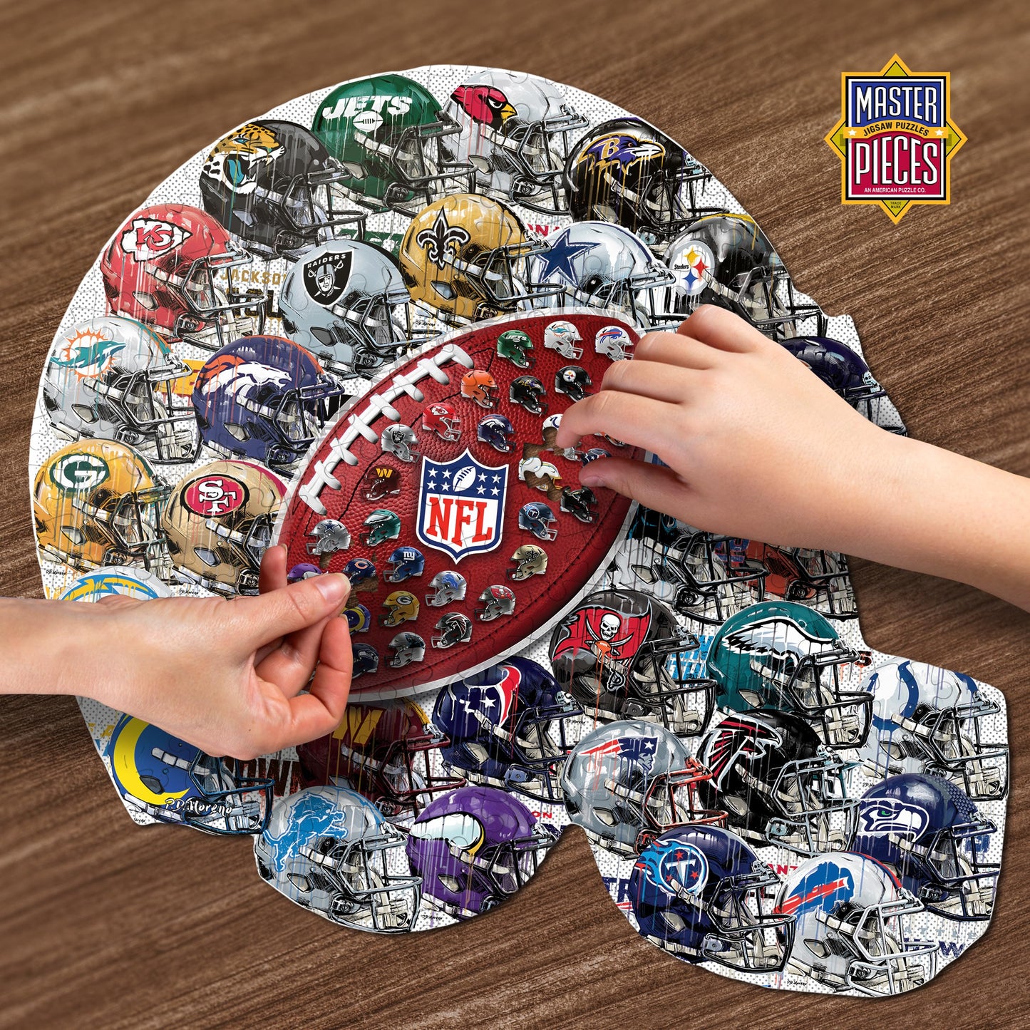 MasterPieces 500-Piece NFL Drip Art Helmet Puzzle – 25x22 Inches
