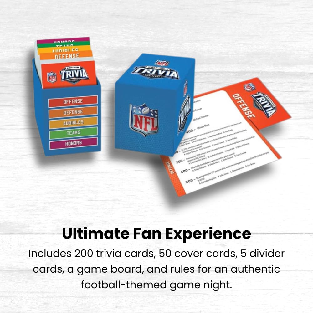 Masterpieces NFL Gridiron Trivia Challenge Board Edition – Official NFL Trivia Game with 1000 Questions