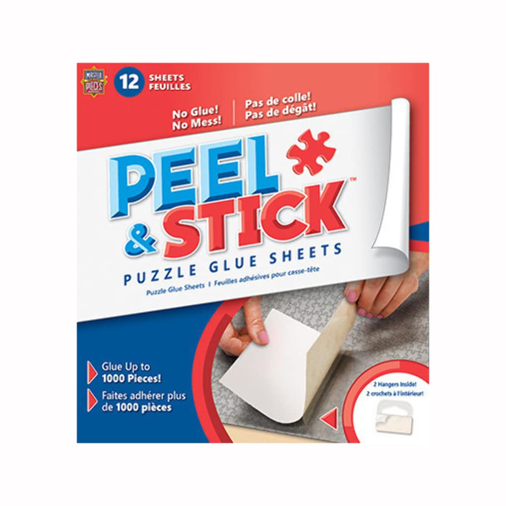 MasterPieces Peel & Stick Puzzle Glue Sheets – 12 Permanent Adhesive Sheets