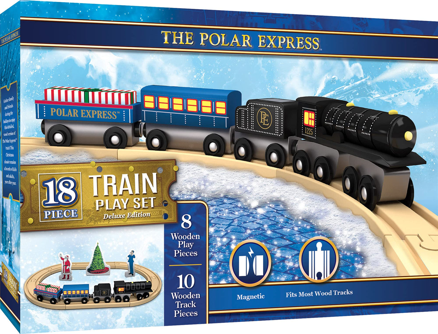 MasterPieces The Polar Express 18-Piece Deluxe Wooden Train Set