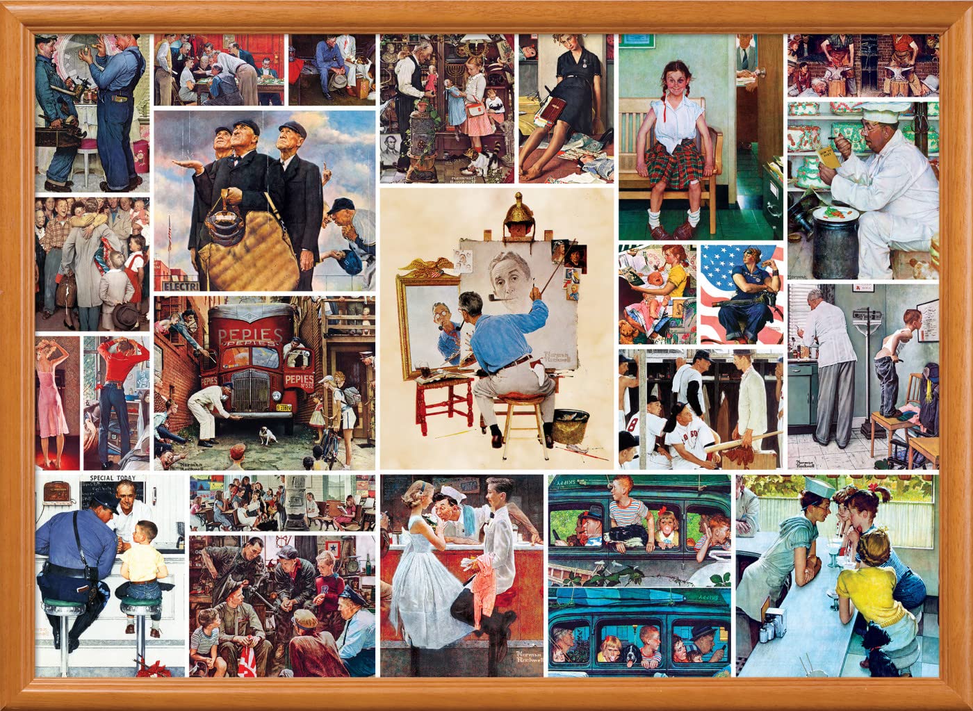 MasterPieces 1000-Piece Rockwell Collage Puzzle – Matte Finish, Eco Materials