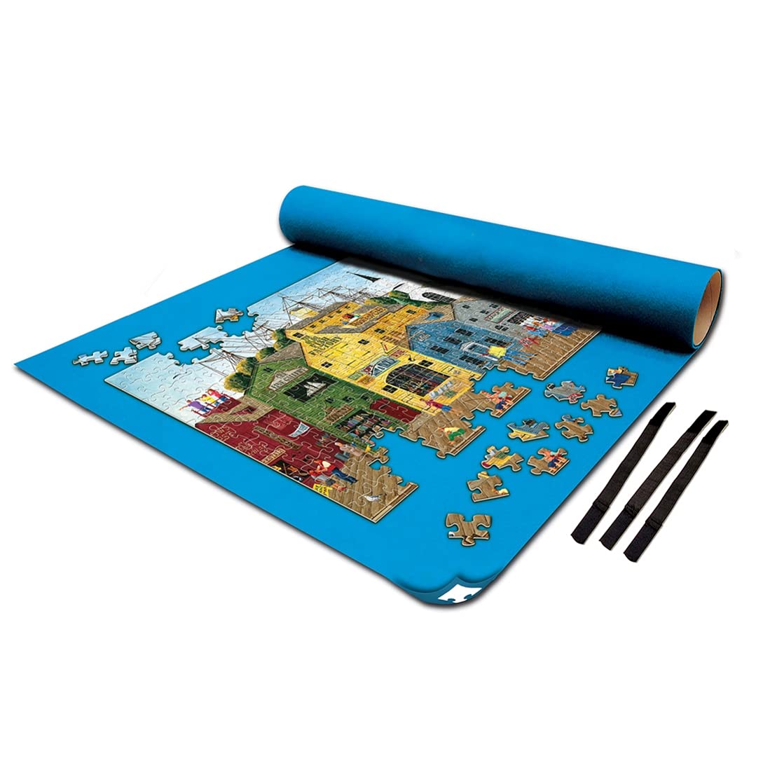 MasterPieces Roll & Stow Puzzle Mat & Stow Box — 42 x 24 Inches, Fits 1,500-Piece Puzzles