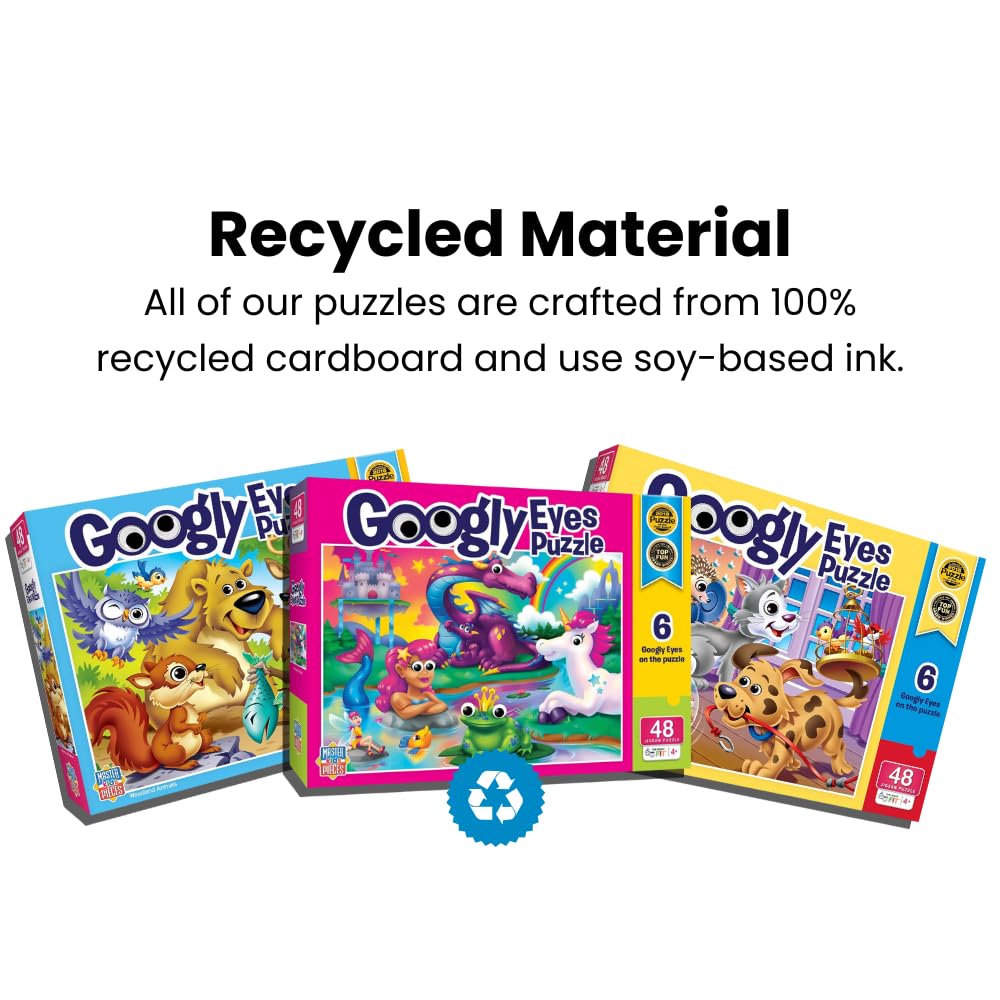 MasterPieces – 48-Piece Vehicles Jigsaw Puzzle for Kids 4+ with Googly Eyes | Educational, Screen-Free Fun Gift