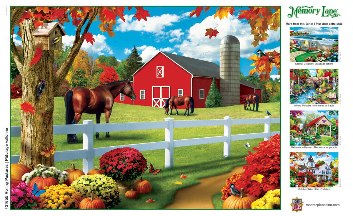 MasterPieces 300 Piece Jigsaw Puzzle – Large EZ Grip, Rolling Pastures, Non-Glare Finish