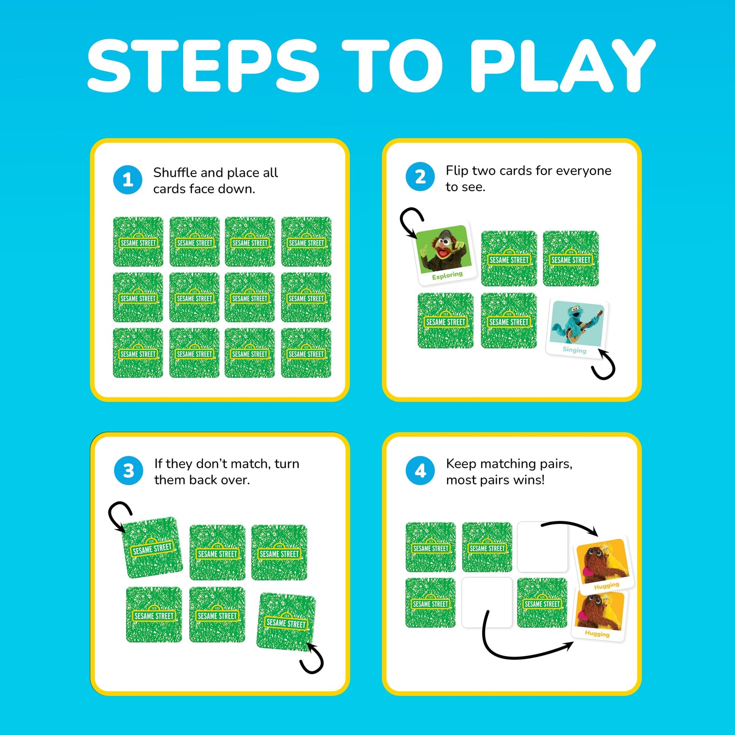 MasterPieces Sesame Street Matching Game – Fun Family Memory for Kids | Official Licensed