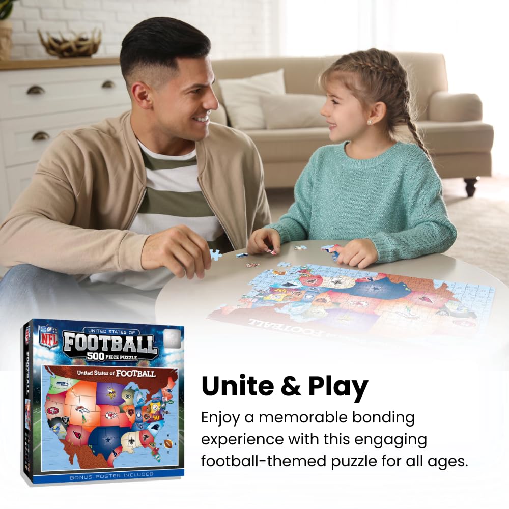 MasterPieces Sports Puzzle – All Teams NFL Map 500-Piece Jigsaw (24x18)