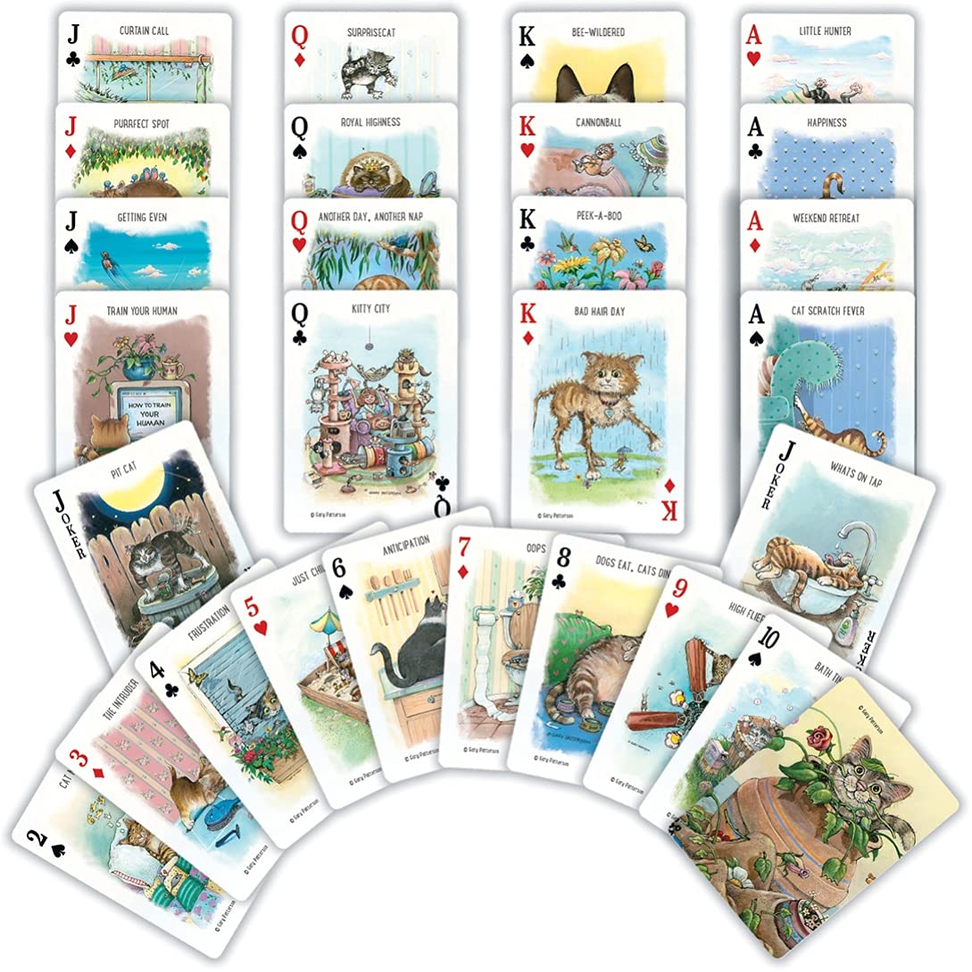 MasterPieces Official Cats Playing Cards – 54 Card Deck for Adults
