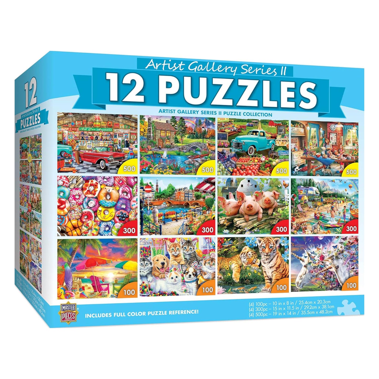 MasterPieces 12-Pack Jigsaw Puzzles – Landscape & Animal Gallery Collection