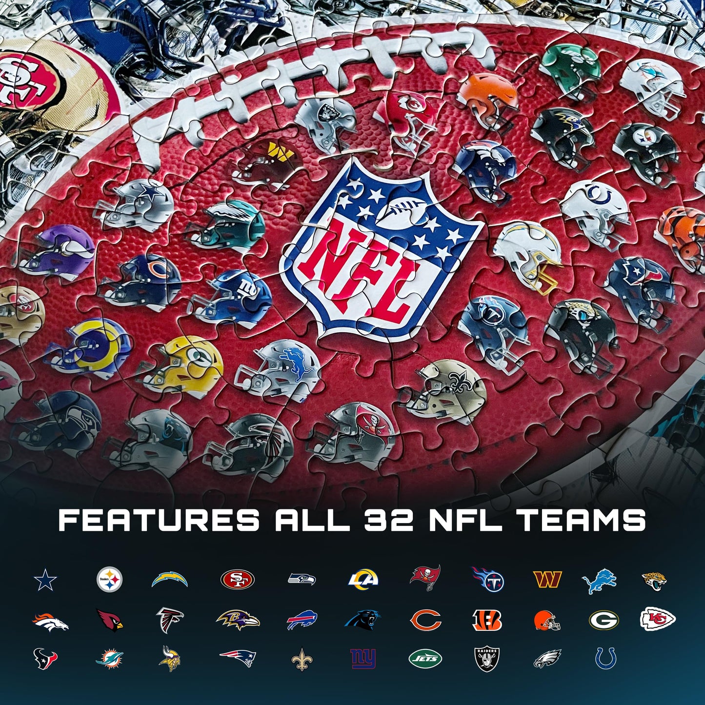 MasterPieces 500-Piece NFL Drip Art Helmet Puzzle – 25x22 Inches