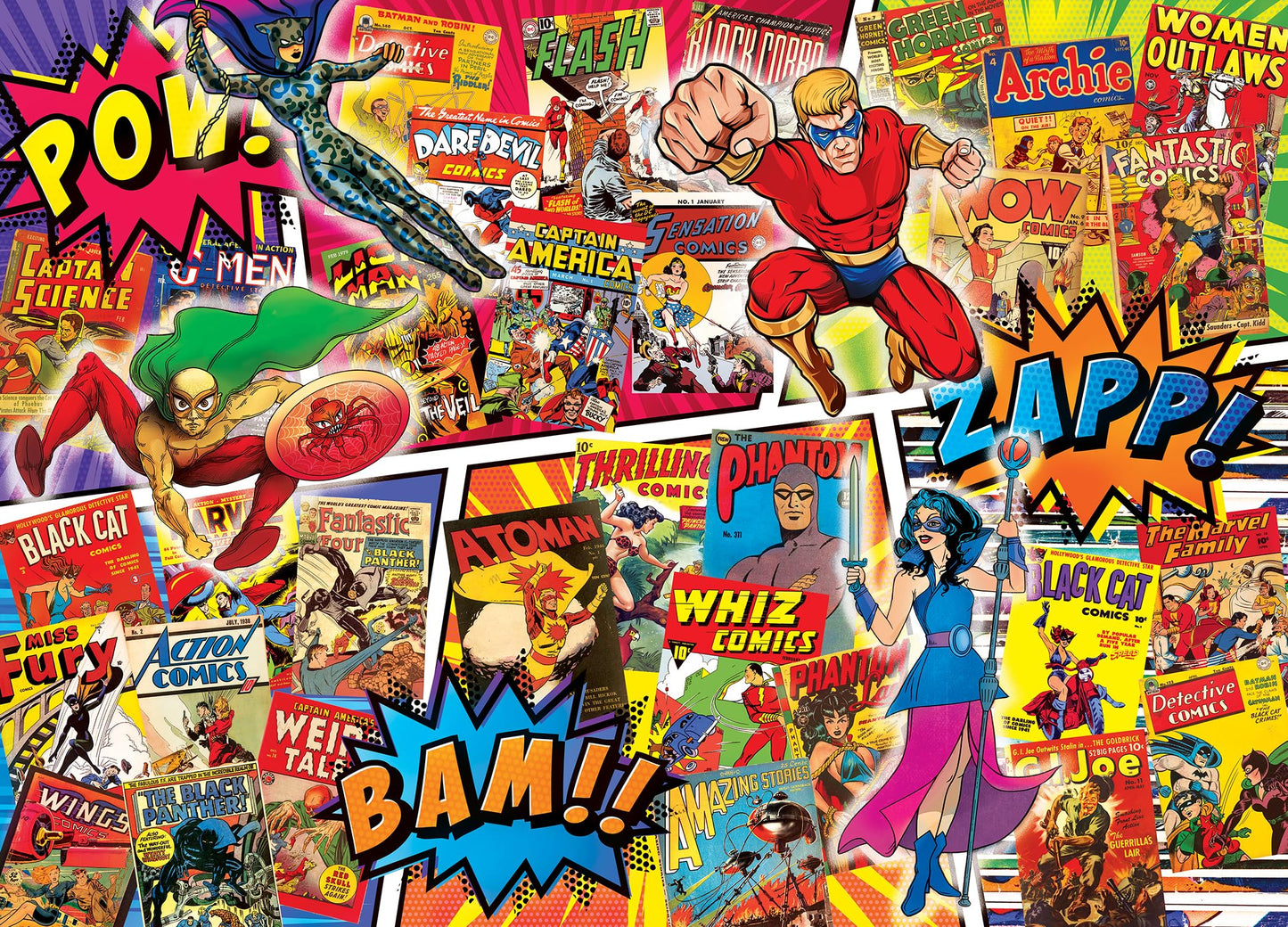 MasterPieces 1000-Piece Collage Jigsaw Puzzle for Adults – Superhero Sanctum – Vintage Comic Covers (19.25 x 26.75 in)