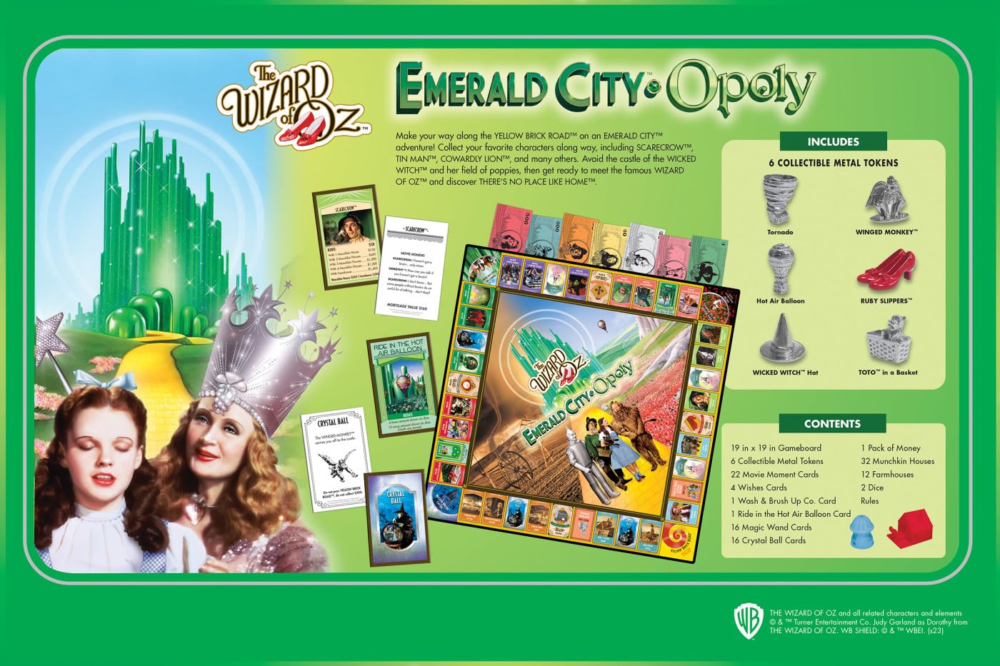 MasterPieces Wizard of Oz Emerald City Opoly – Officially Licensed Family Board Game