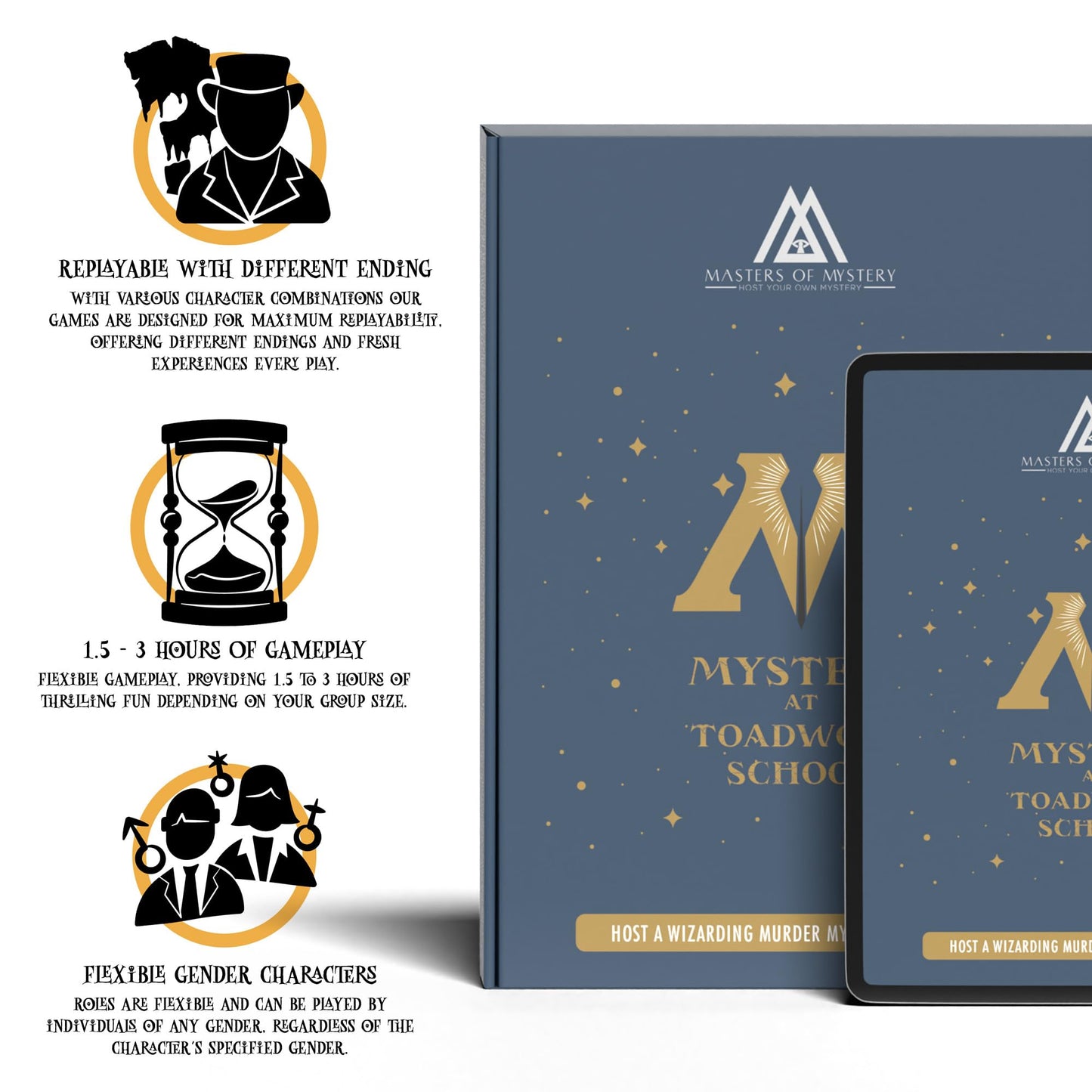 Masters of Mystery Wizarding Murder Mystery Dinner Party Game for 4-20 Players