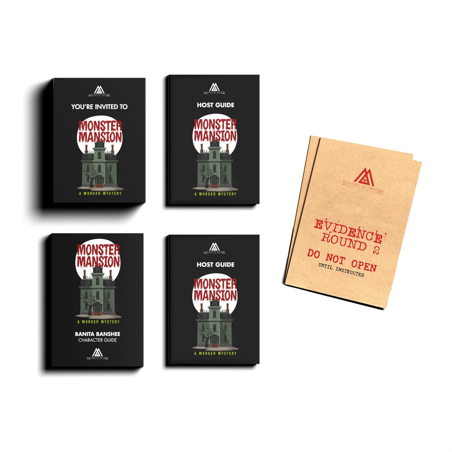 Masters of Mystery Monster Mansion Murder Mystery Dinner Party Game – Spooky Haunted Whodunnit for Adults (4–20 Players)