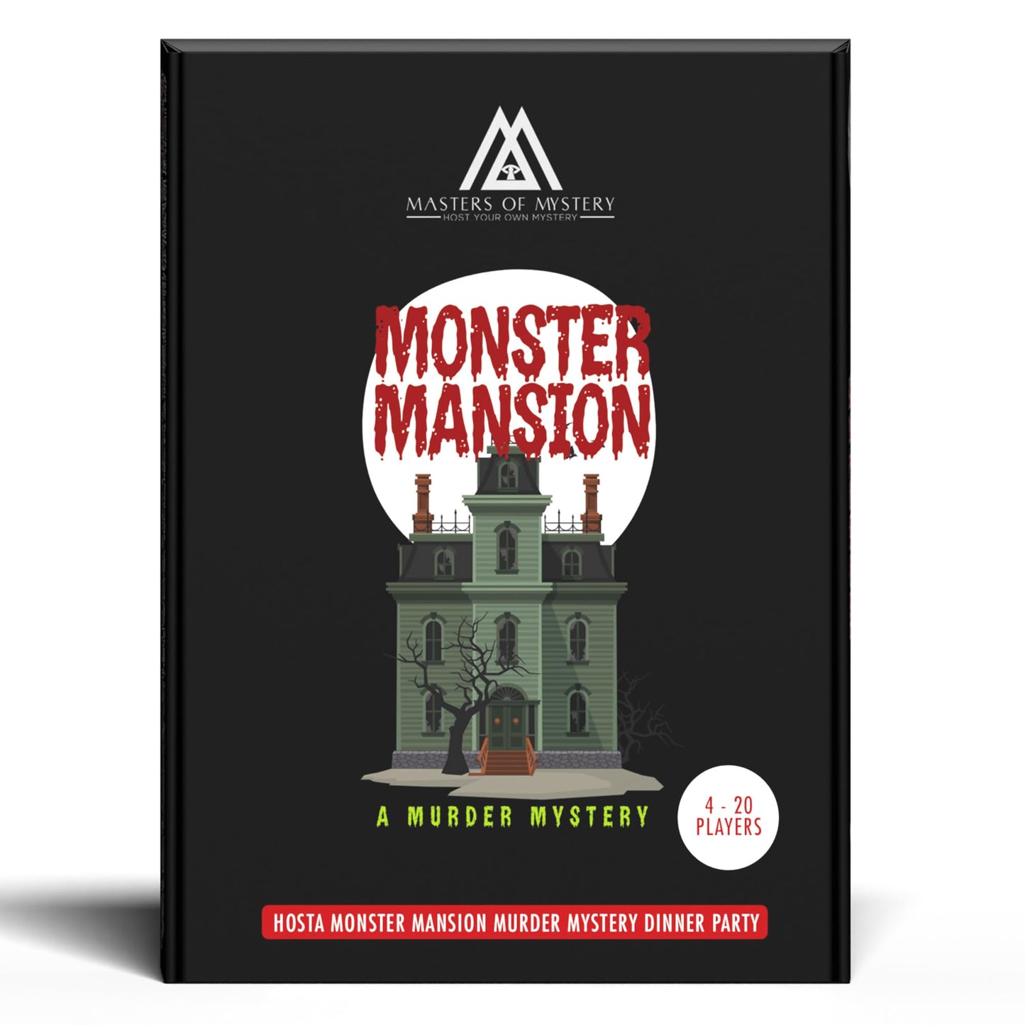 Masters of Mystery Monster Mansion Murder Mystery Dinner Party Game – Spooky Haunted Whodunnit for Adults (4–20 Players)