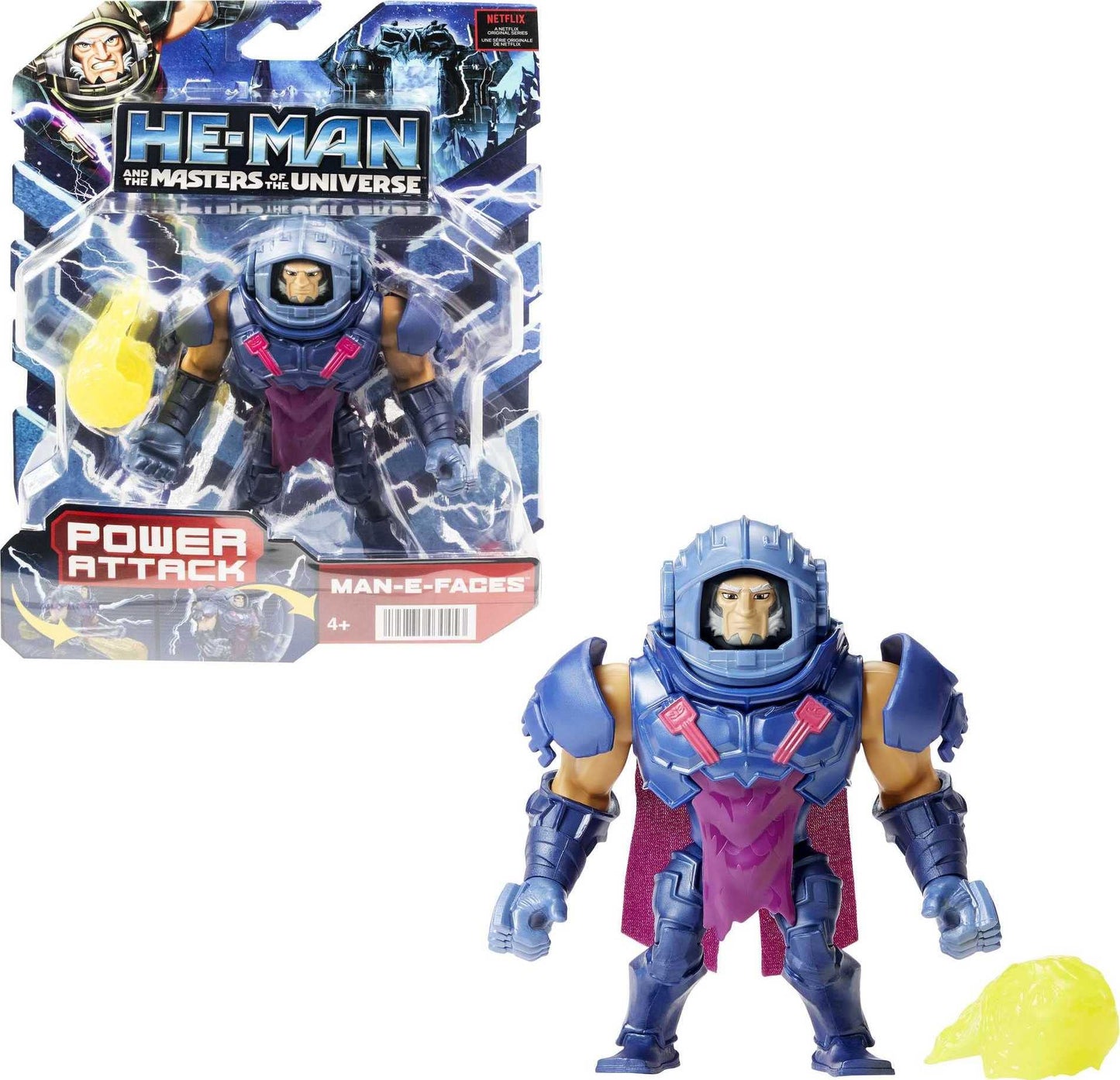 Man-E-Faces Action Figure | He-Man and The Masters of the Universe | Power Attack Move & Accessory