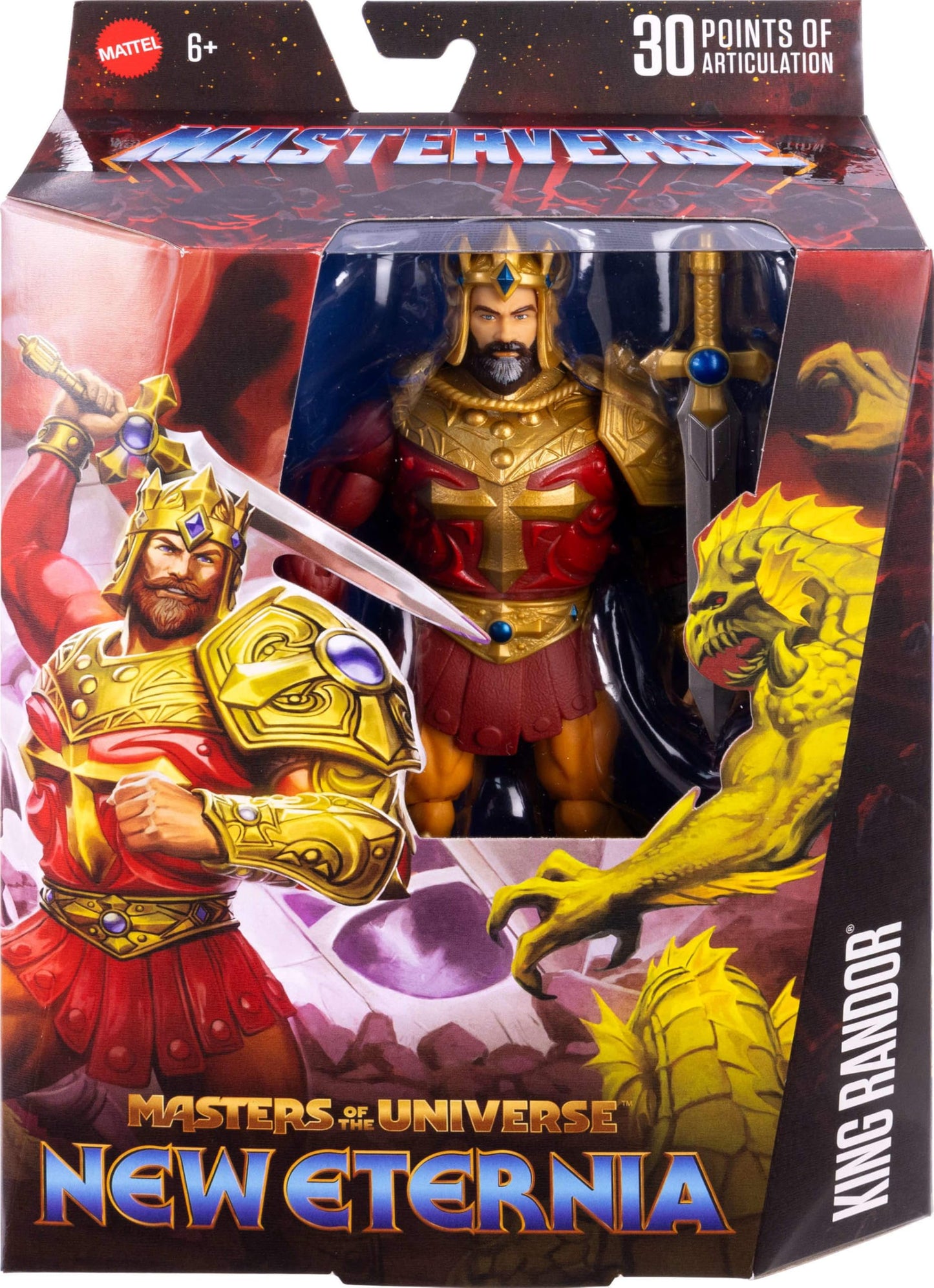Masters of the Universe Masterverse 7-Inch King Randor Figure – Cape & Armor, 30 Articulations