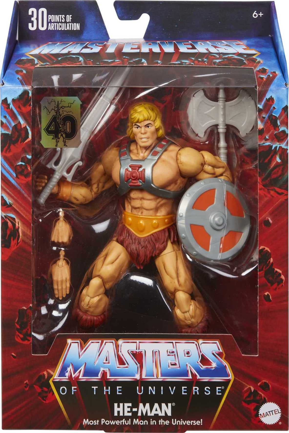 Masters of the Universe Masterverse He-Man 40th Anniversary Figure — 7-Inch Articulated Collectible with Accessories