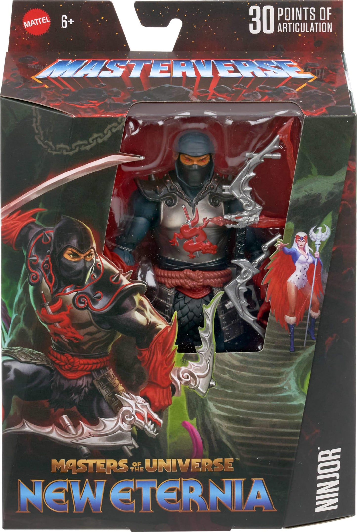 Masters of the Universe Ninjor Masterverse Figure – 7-Inch, 30 Points of Articulation, Armor & Weapons