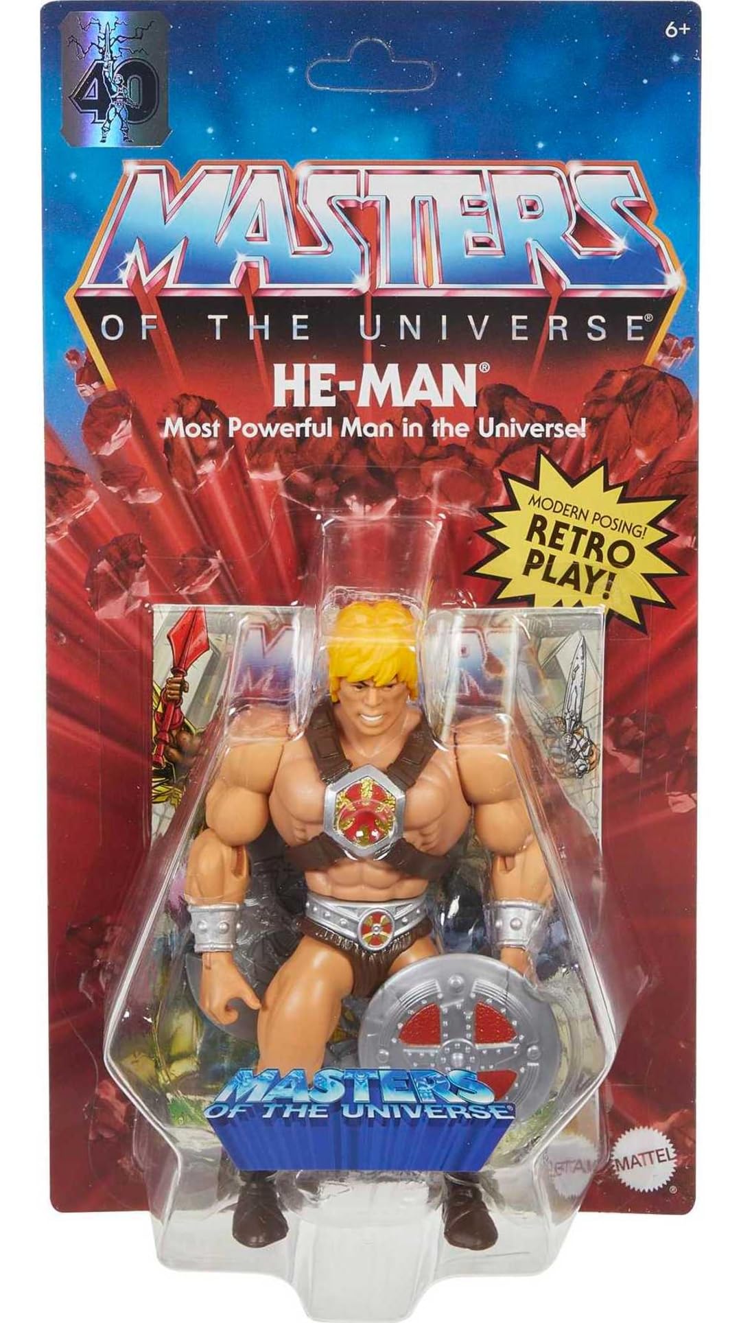 Masters of the Universe Origins He-Man Action Figure – 5.5-Inch Posable with Mini Comic