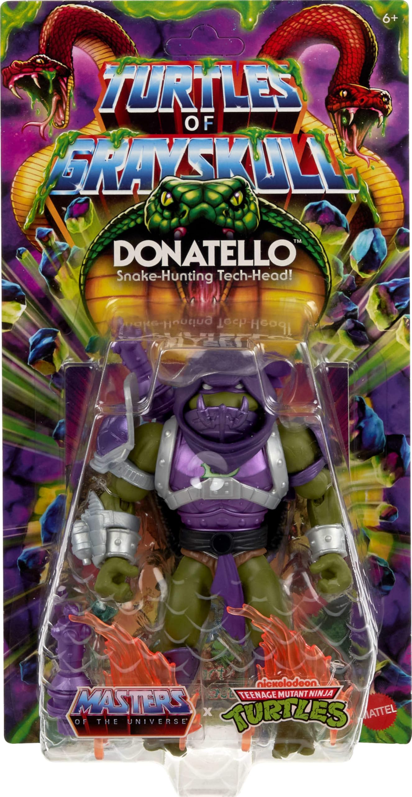 Masters of the Universe Origins Donatello: Turtles of Grayskull Reptile Wars Action Figure — TMNT x MOTU Crossover, 5.5-Inch