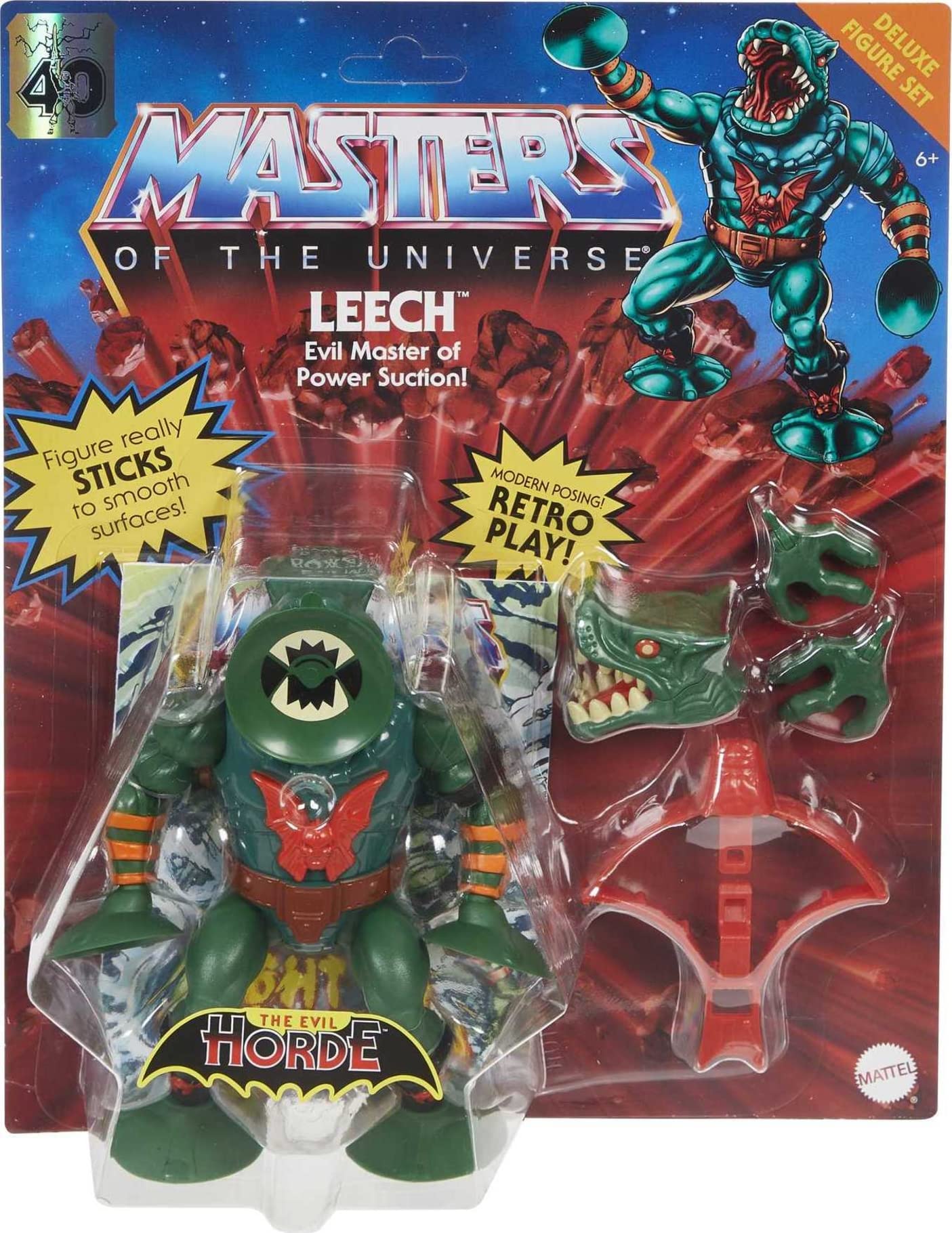 Mattel Masters of the Universe Origins Leech Action Figure – 5.5-Inch with Swappable Parts
