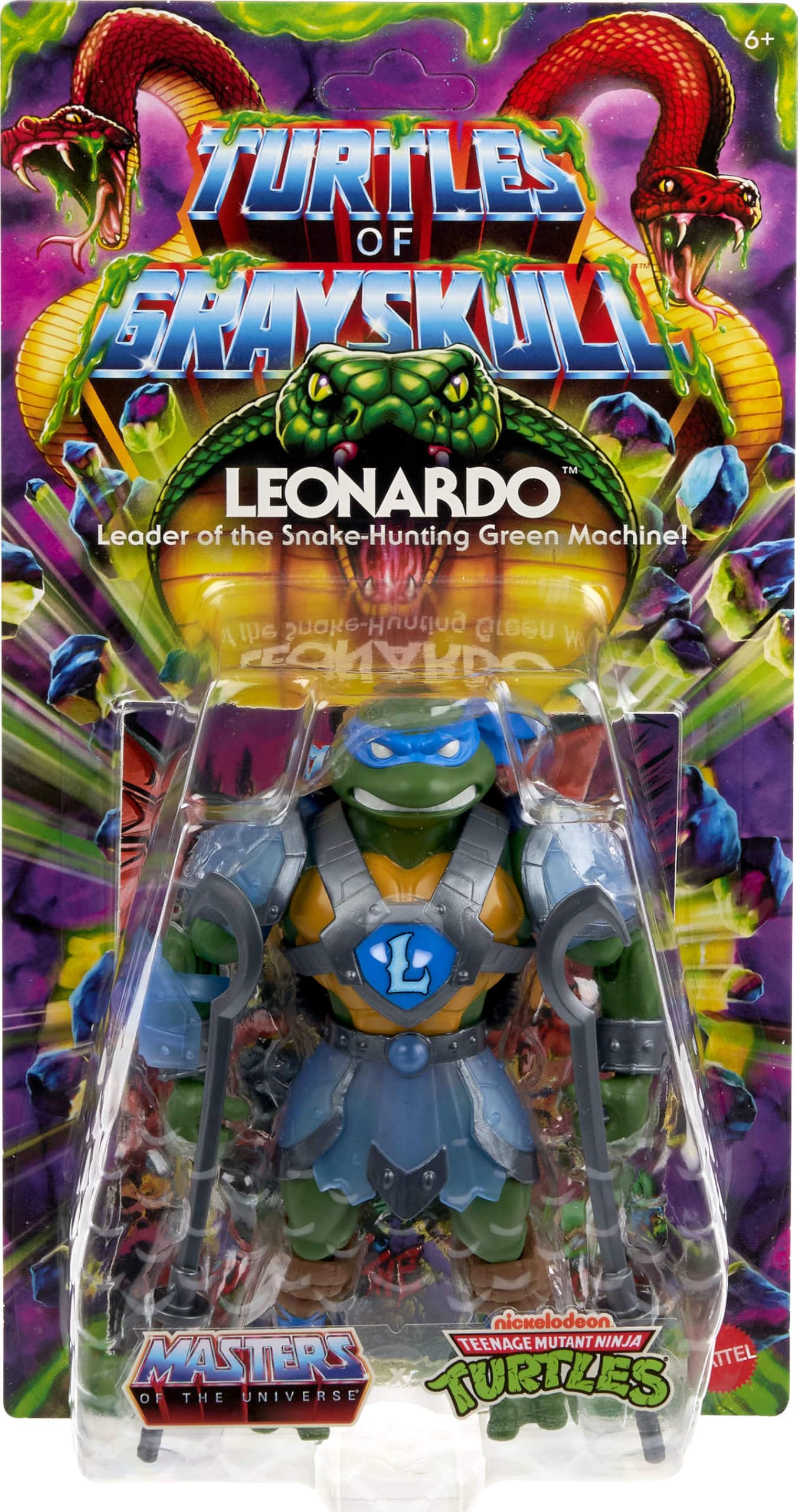 Masters of the Universe Origins Leonardo: Turtles of Grayskull Reptile Wars Posable Figure