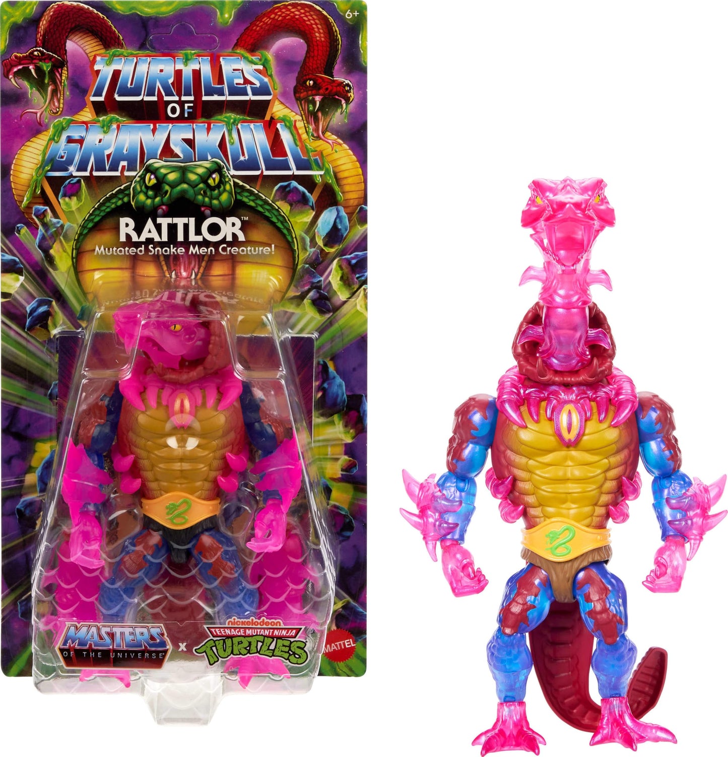 Masters of the Universe Origins Rattlor Reptile Wars Action Figure | TMNT Crossover