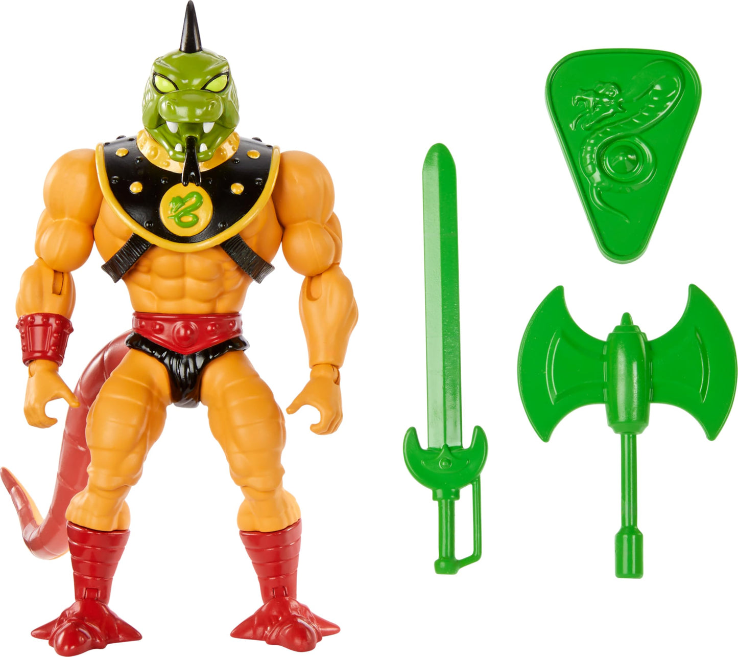Masters of the Universe Origins Reptilax Action Figure – 5.5-Inch, 16-Point Articulation, 3 Weapons