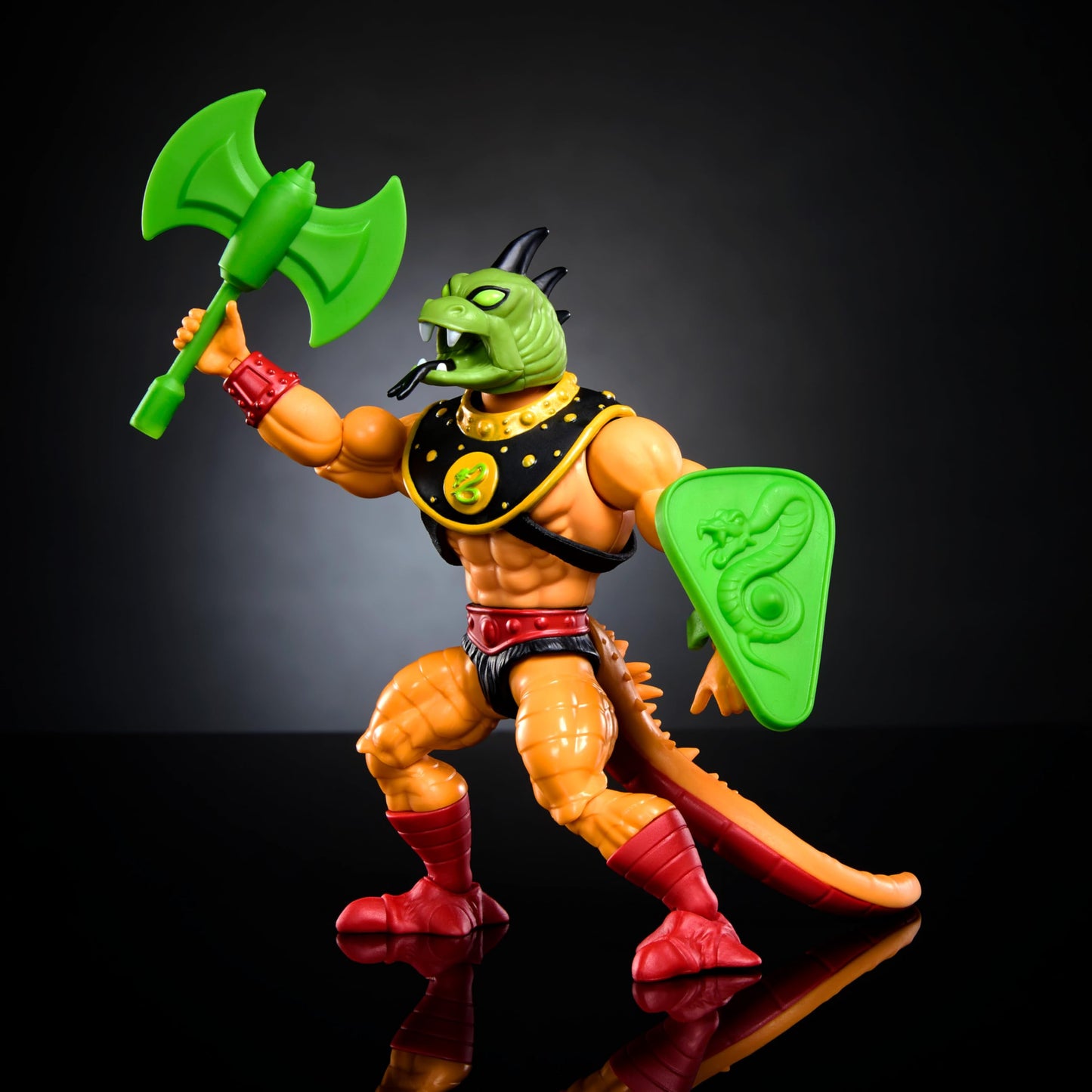 Masters of the Universe Origins Reptilax Action Figure – 5.5-Inch, 16-Point Articulation, 3 Weapons