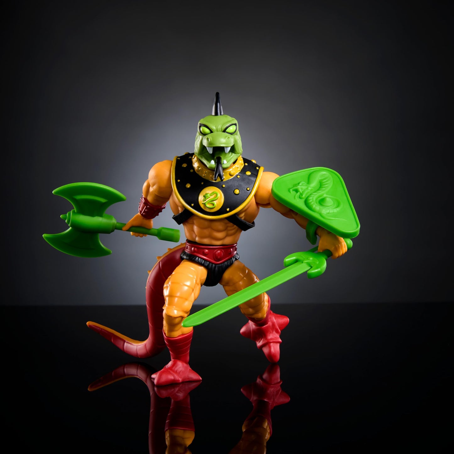 Masters of the Universe Origins Reptilax Action Figure – 5.5-Inch, 16-Point Articulation, 3 Weapons