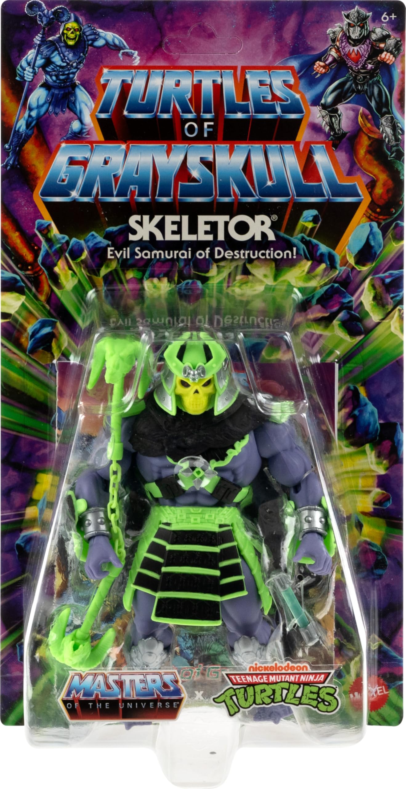 Masters of the Universe Origins Turtles of Grayskull Skeletor Figure – 5.5-Inch Samurai Crossover Toy
