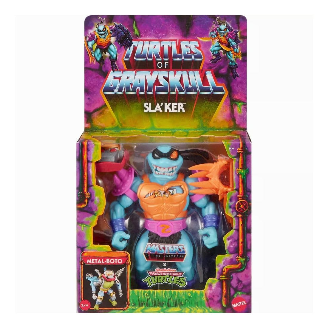 Masters of the Universe Origins Turtles of Grayskull Sla’Ker Figure – Deluxe MOTU TMNT Crossover