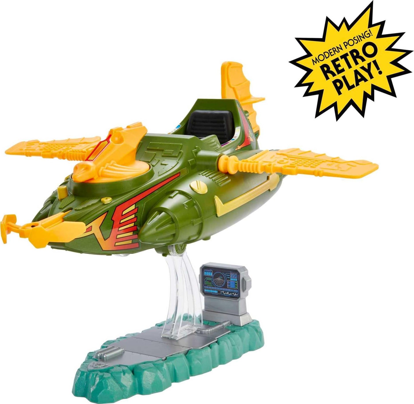 Masters of the Universe Origins Wind Raider Vehicle – Tow Hook, Retractable Cable & Hover Stand