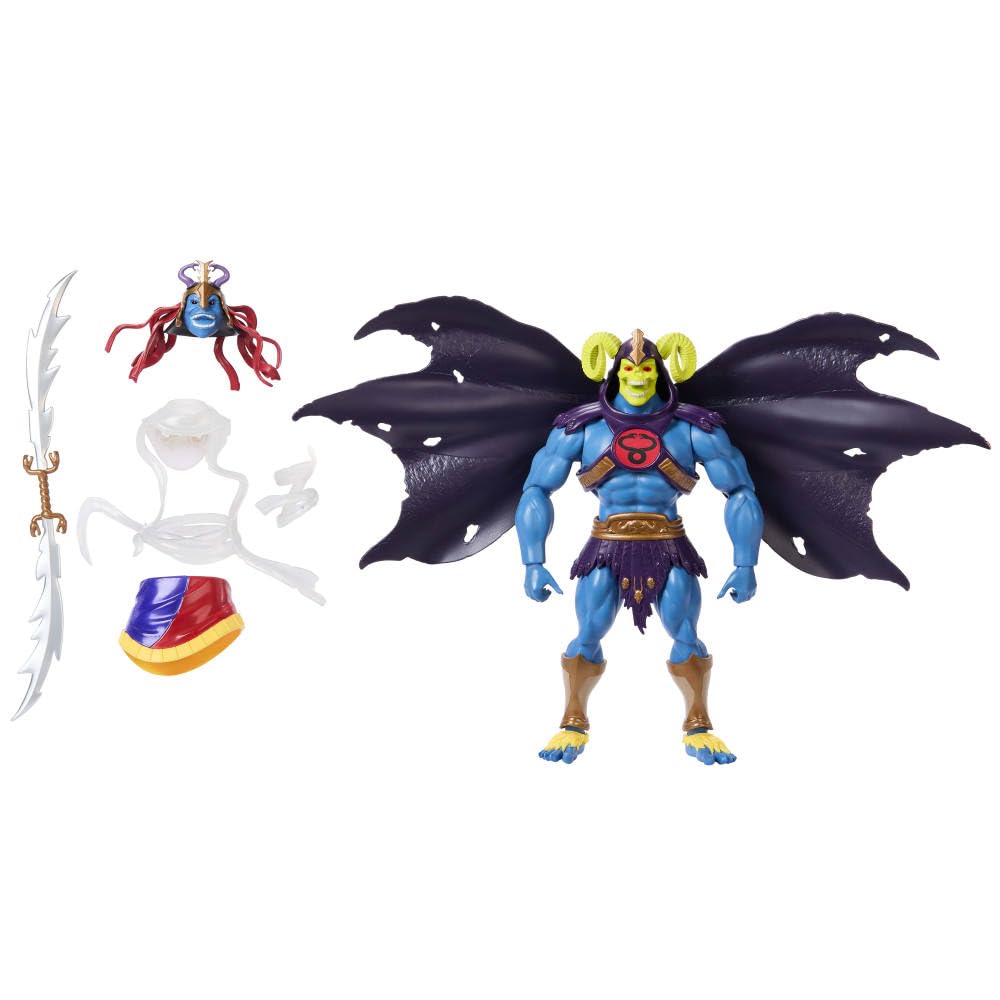 Masters of the Universe Origins X Thundercats Skell-Ra Action Figure – 5.5-Inch, Swap Heads & Armor