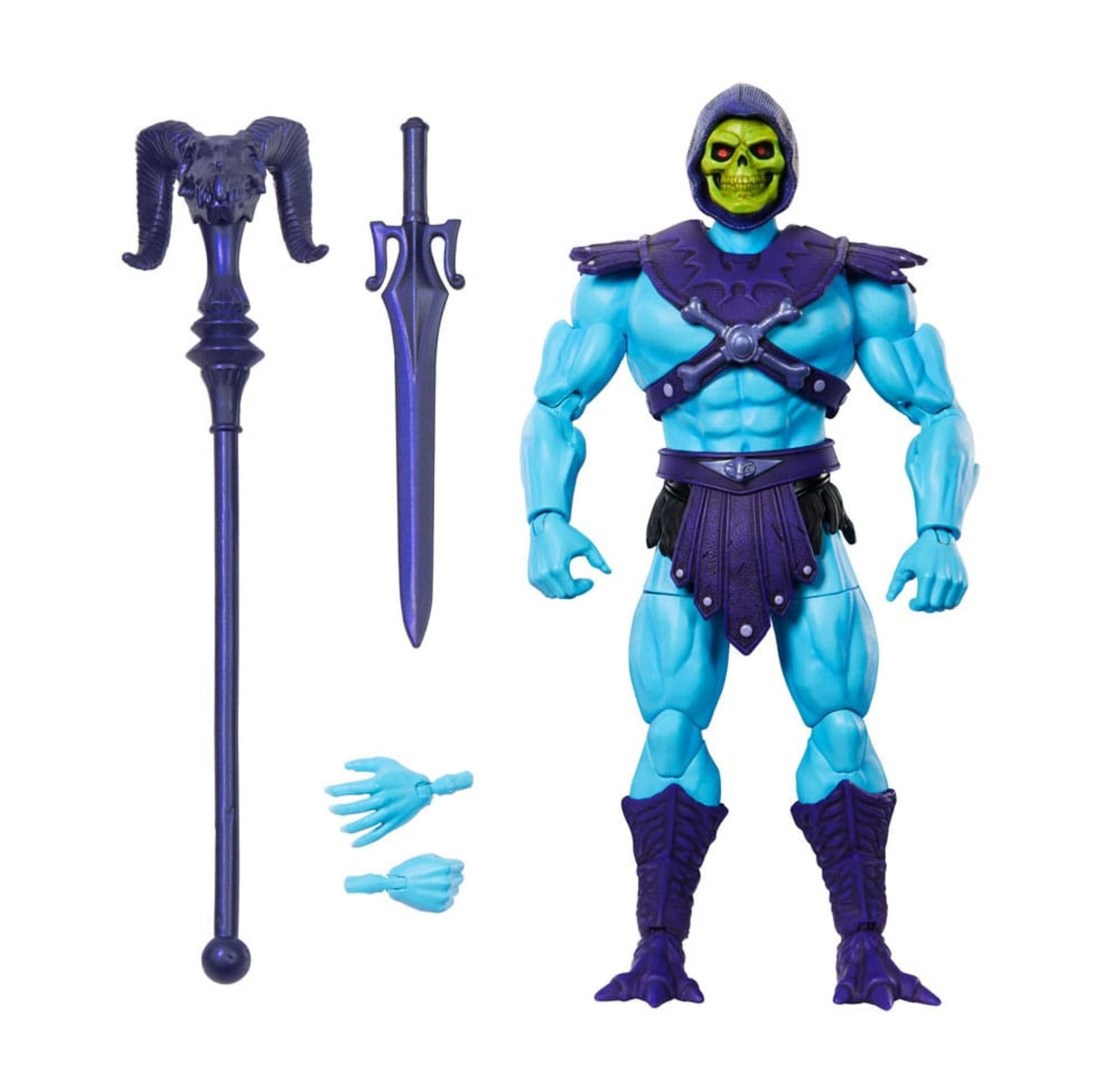 Masters of the Universe Masterverse Skeletor 18 cm Action Figure – Turquoise Body, Purple Armor, Sword & Staff