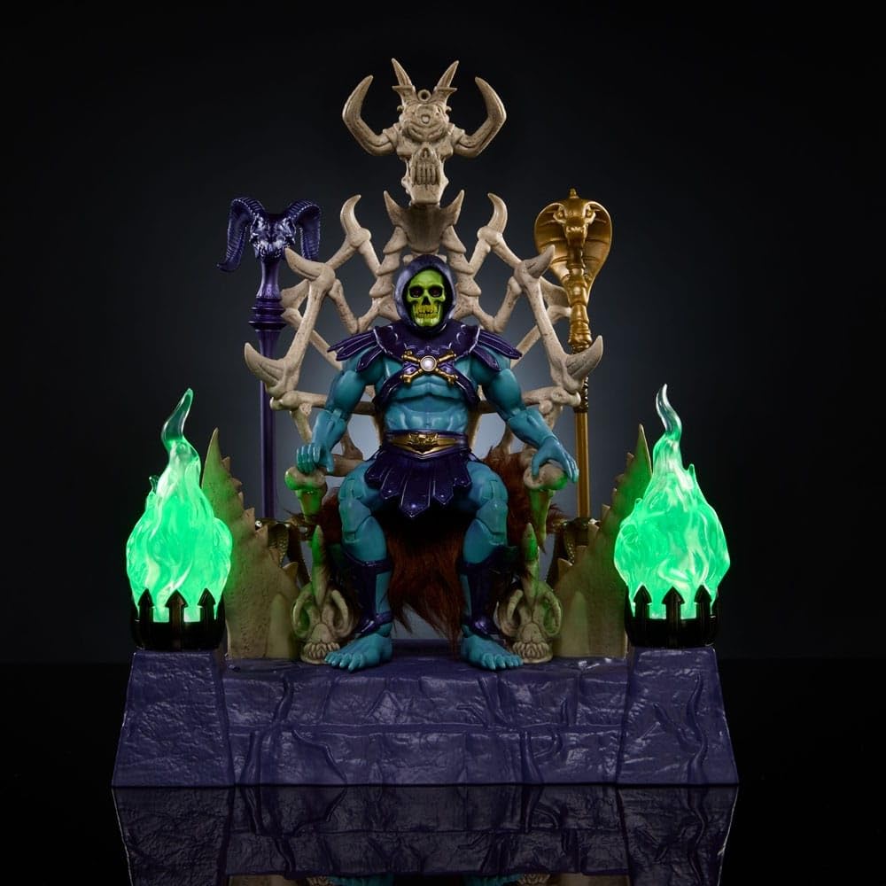 Masters of the Universe Masterverse Skeletor Action Figure & Illuminated Throne Set | MOTU Toy HXX63