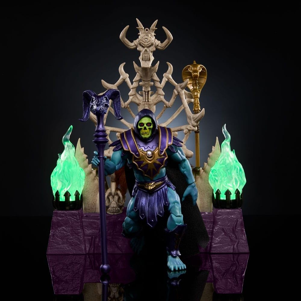 Masters of the Universe Masterverse Skeletor Action Figure & Illuminated Throne Set | MOTU Toy HXX63