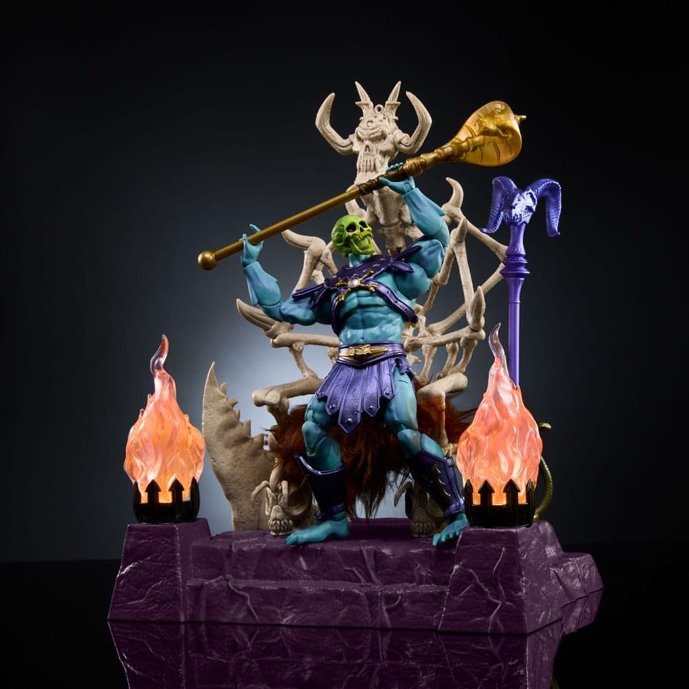 Masters of the Universe Masterverse Skeletor Action Figure & Illuminated Throne Set | MOTU Toy HXX63