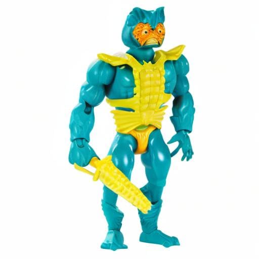 Masters of the Universe Origins Mer-Man 5.5-In Action Figure | 16 Joints, Mini Comic, Retro Packaging | Mattel
