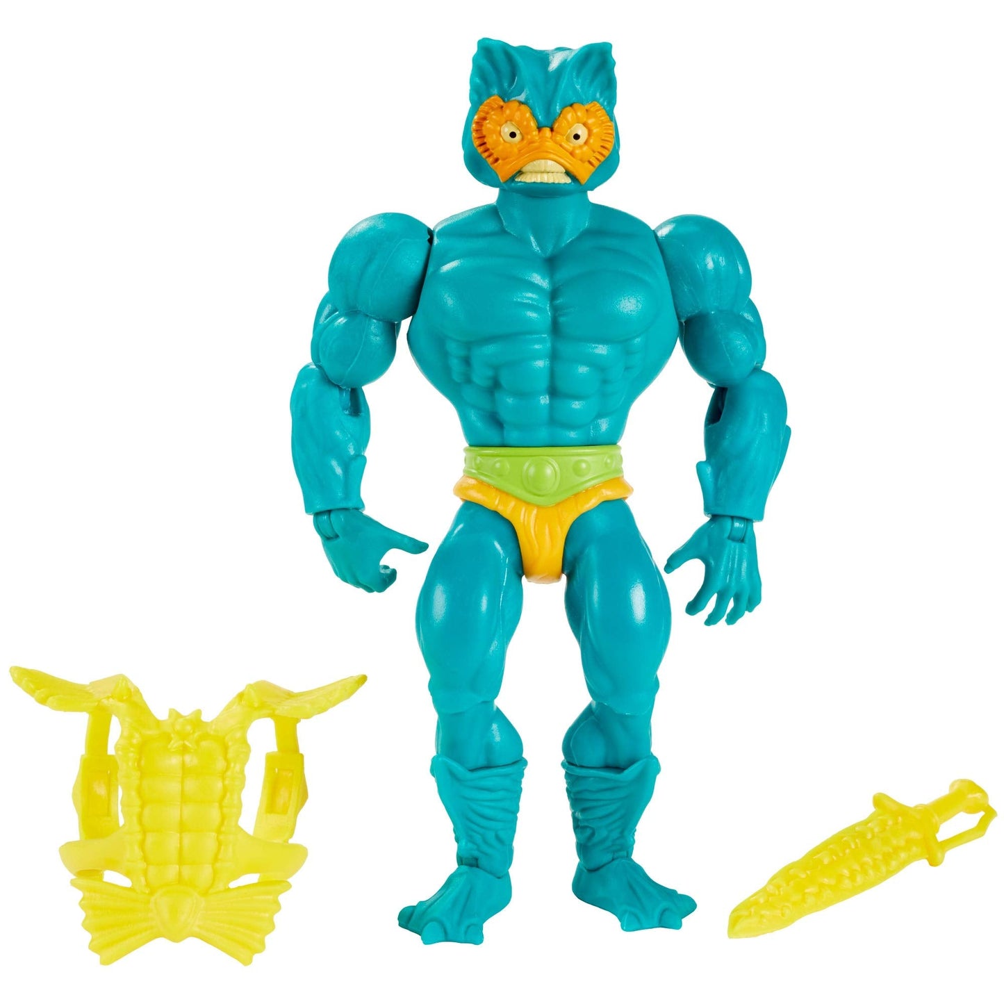Masters of the Universe Origins Mer-Man 5.5-In Action Figure | 16 Joints, Mini Comic, Retro Packaging | Mattel