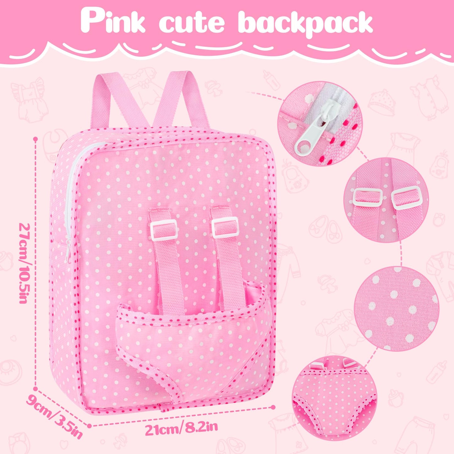 Mastom 12'' Baby Doll Playset with 4 Outfits & Backpack – Realistic Doll for Toddlers 3+