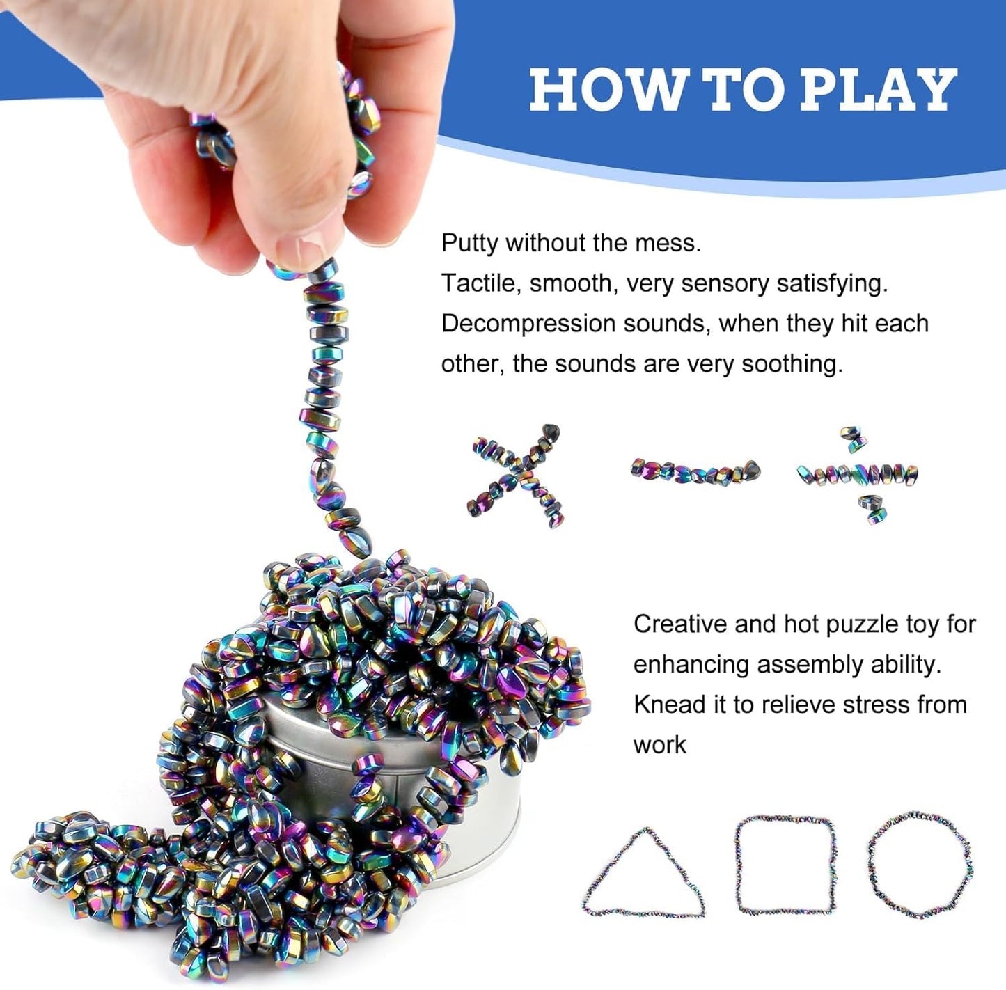 Matassari 550pcs Putty Fidget Toys – Sensory Desk Toys for Adults, Stress Relief & Focus