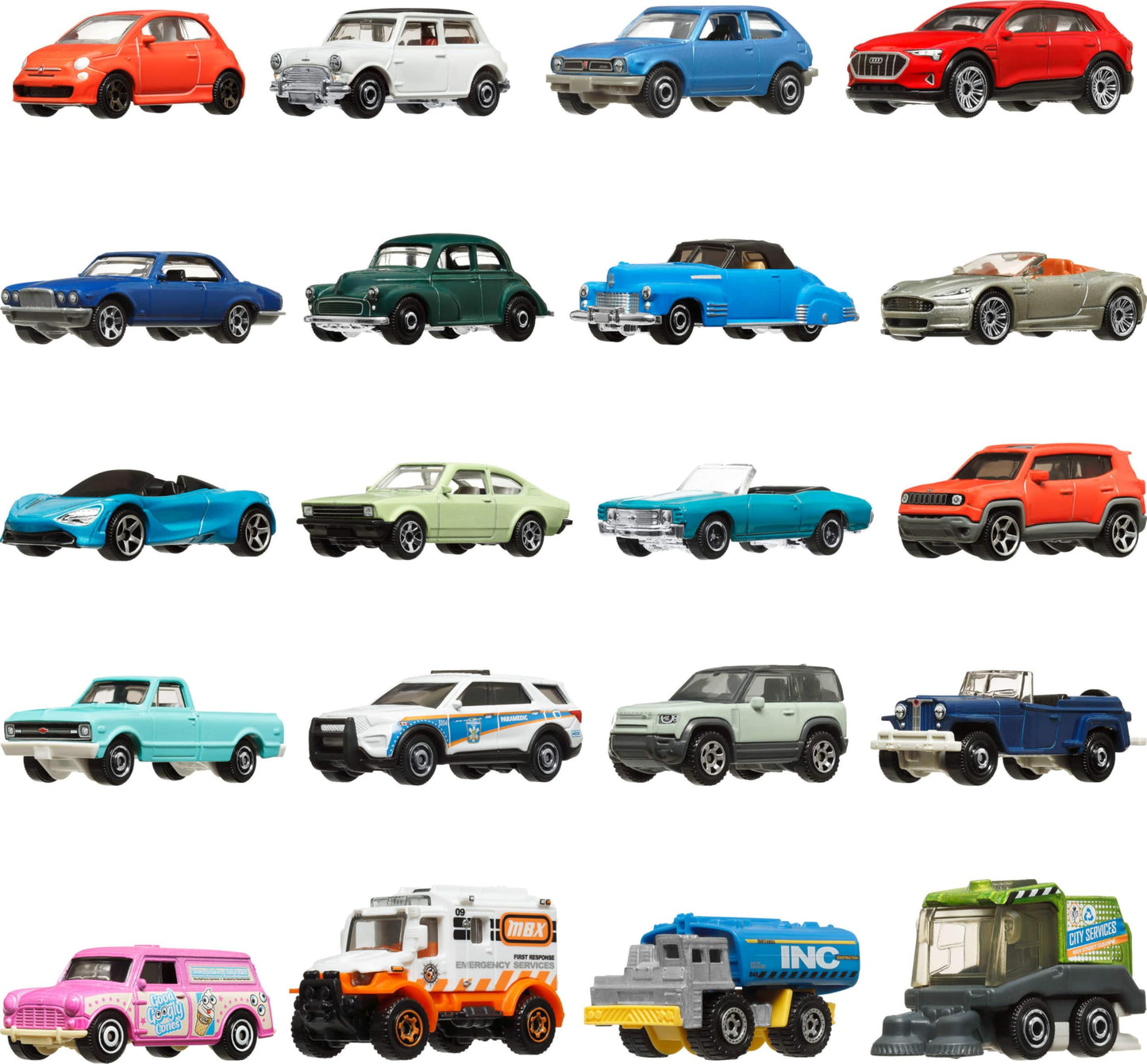 Matchbox 1:64 Scale Cars & Trucks – 20-Piece Set for Kids & Collectors