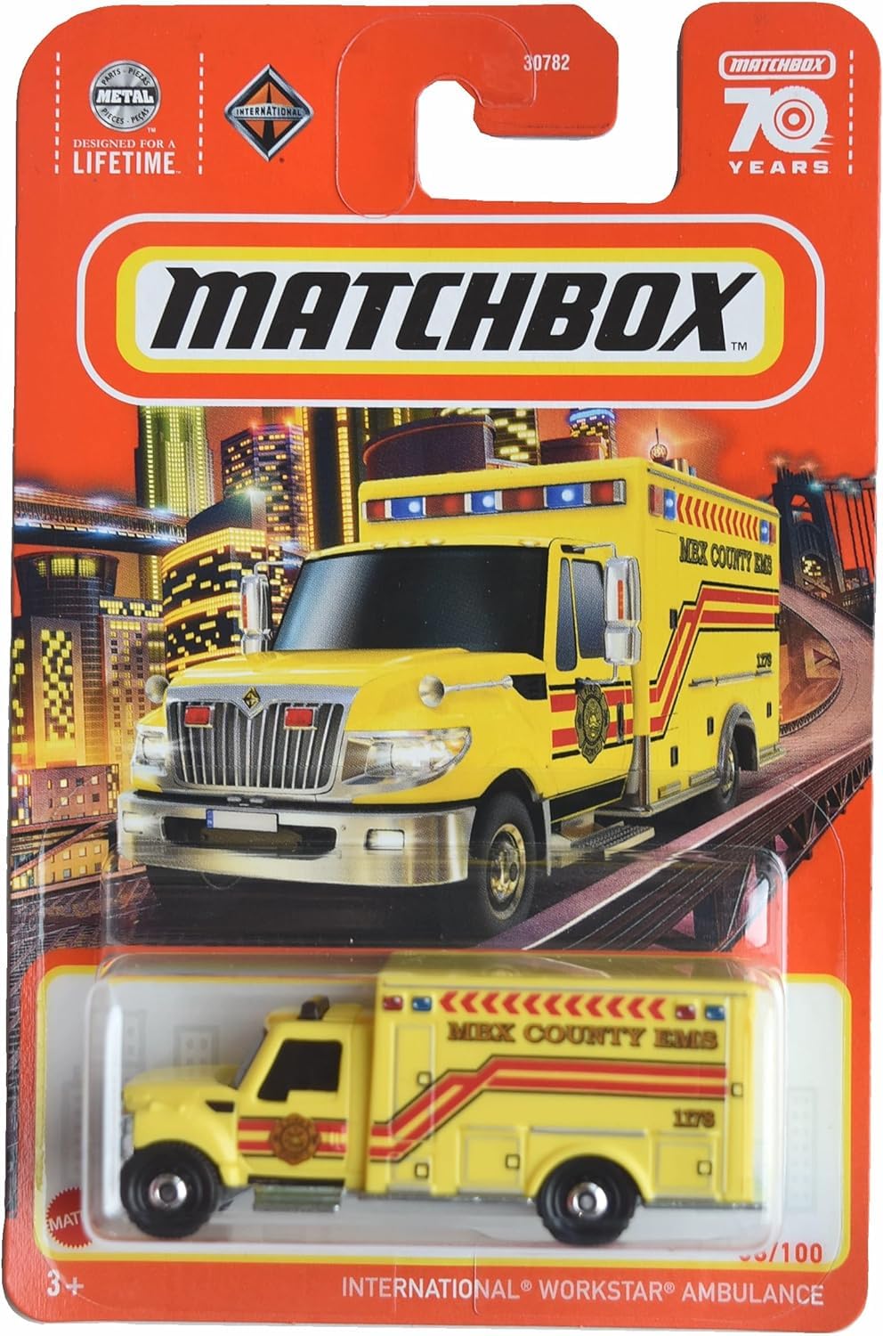 Matchbox International Workstar Ambulance 1:64 – Yellow 38/100