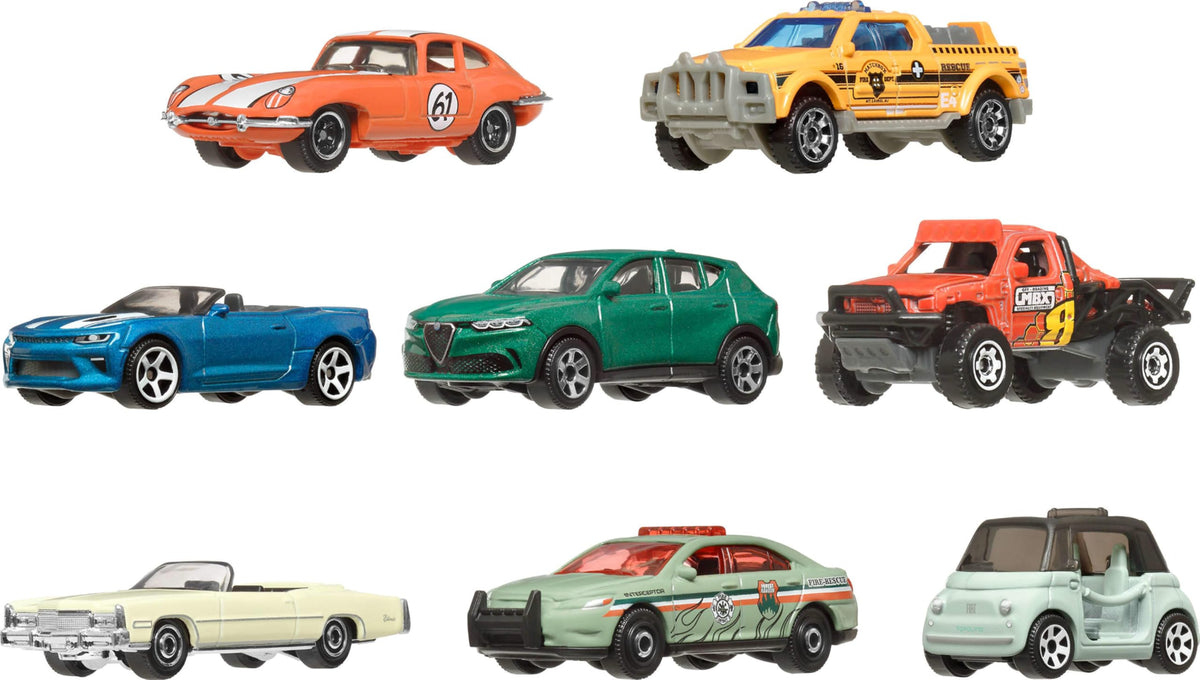 Matchbox 1:64 Die-Cast 8-Pack – Themed Vehicles with 1 Exclusive Vehicle